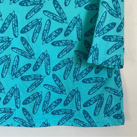 Native Northwest T-shirt 3/4 Sleeve tee  Feathers by Corey Bulpitt size S - Picture 6 of 9